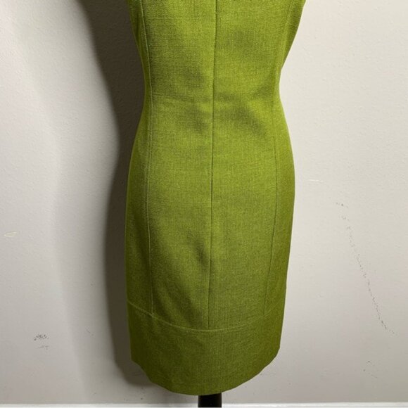 David Meister Olive Green Button Detail Sheath Dress - Picture 11 of 14
